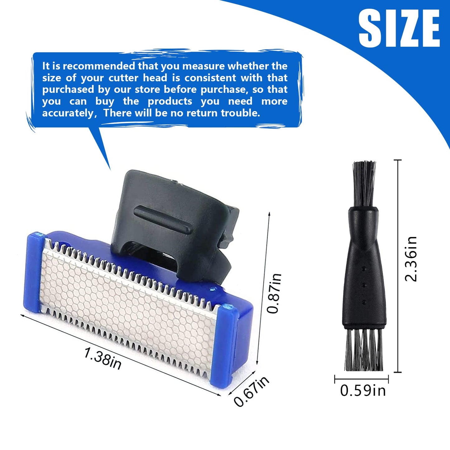 Shaver Replacement Head 6PCS Compatible With Microtouch Solo 2PCS Shaver Clean Brush With Box (6PCS) Beauty and Personal Care ANROLA