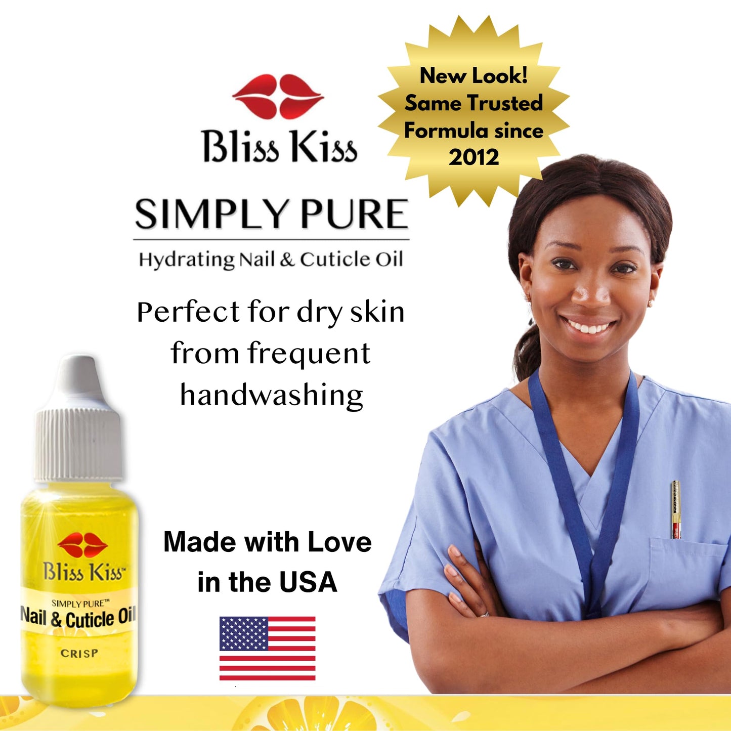 Bliss Kiss | Crisp Fragrance | Nail Oil Cuticle Dropper w/Vitamin E & Jojoba?Nail Strengthener Nail Growth Serum for Brittle Peeling Breaking Thin Beauty & Personal Care Bliss Kiss
