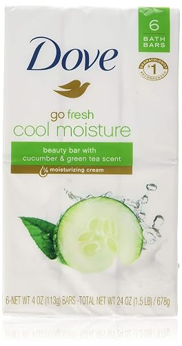 Dove Go Fresh Cool Moisture Beauty Bars, 4 oz bars, 2 ea (Pack of 3) Beauty & Personal Care Dove
