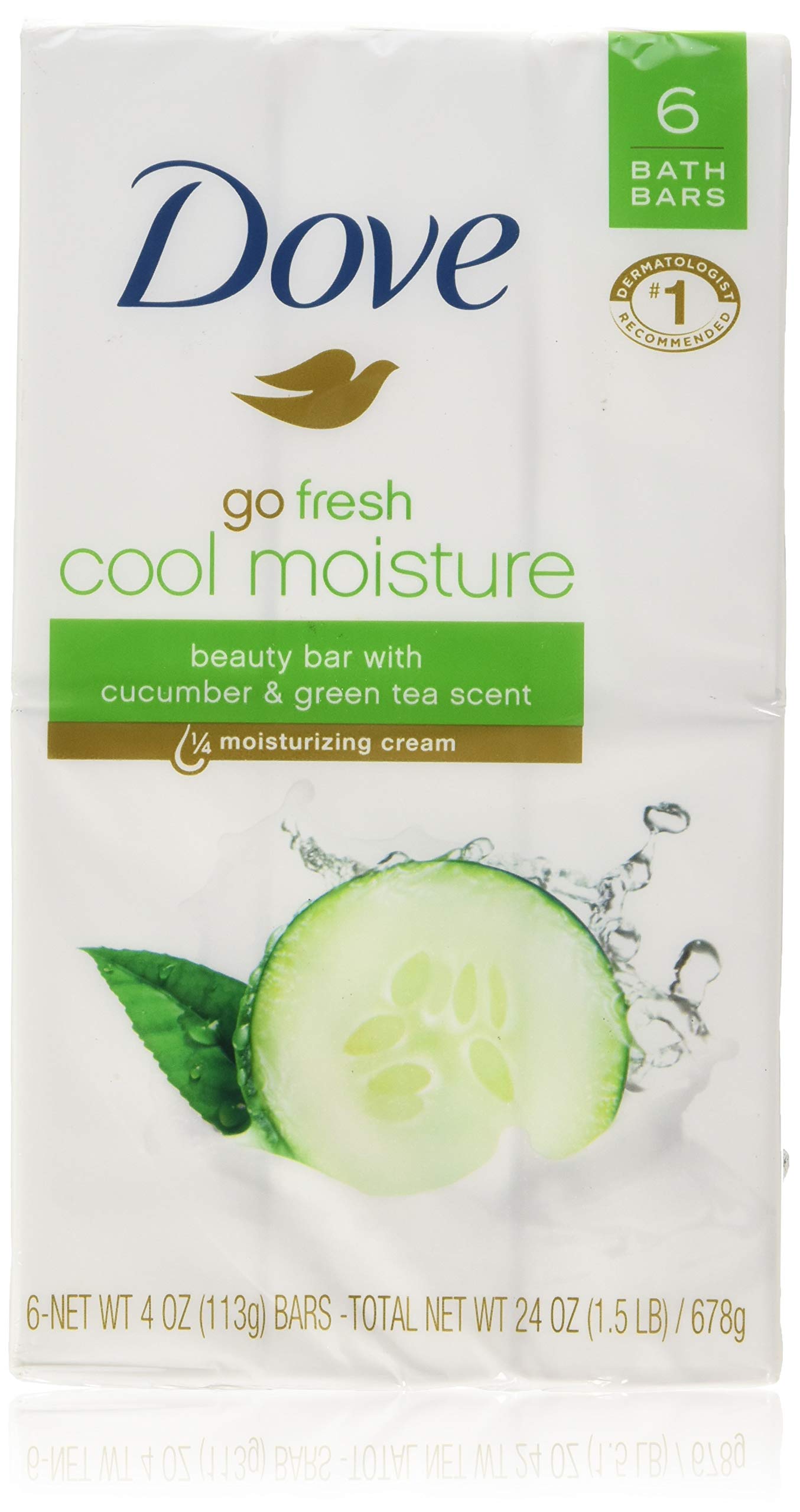 Dove Go Fresh Cool Moisture Beauty Bars, 4 oz bars, 2 ea (Pack of 3) Beauty & Personal Care Dove