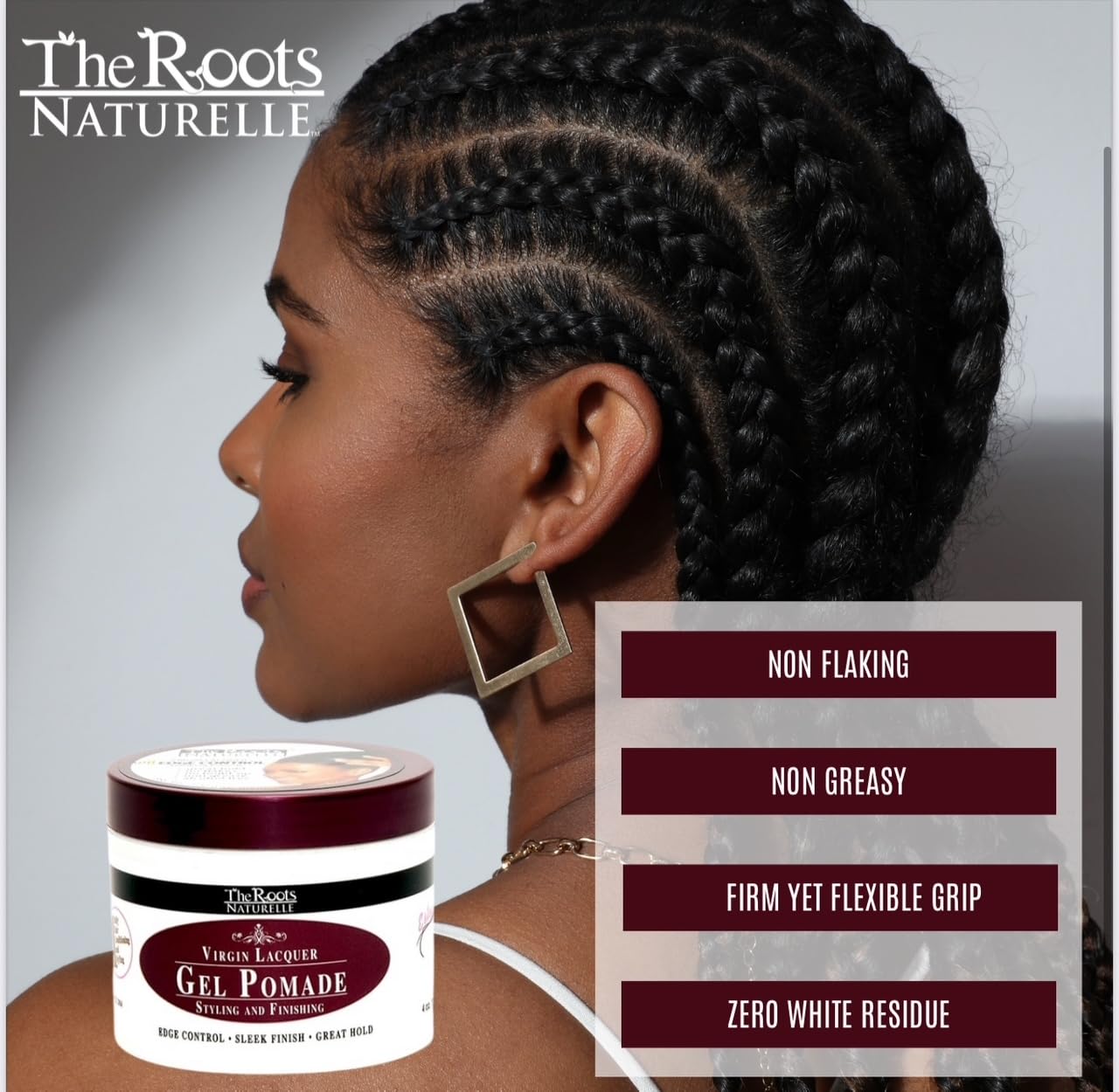 Virgin Lacquer Gel Pomade For Edges, Locks, Twist, Mens Grooming and Braids Control (8 oz Jar) Beauty & Personal Care The Roots Naturelle