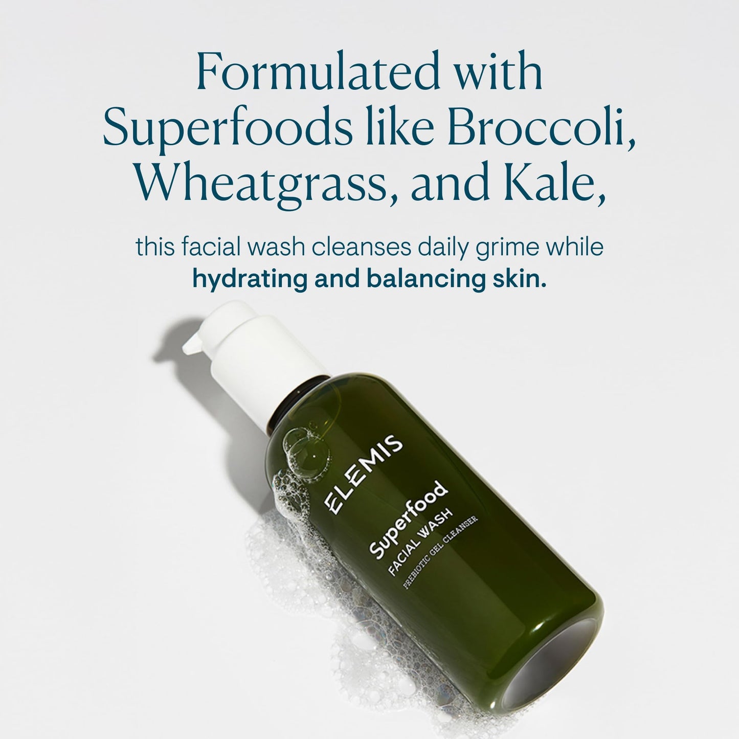ELEMIS Superfood Facial Wash 200ml, Daily Gel Cleanser with Prebiotics for Glowing, Balanced Skin, Hydrating Cleanser for Face Beauty & Personal Care ELEMIS