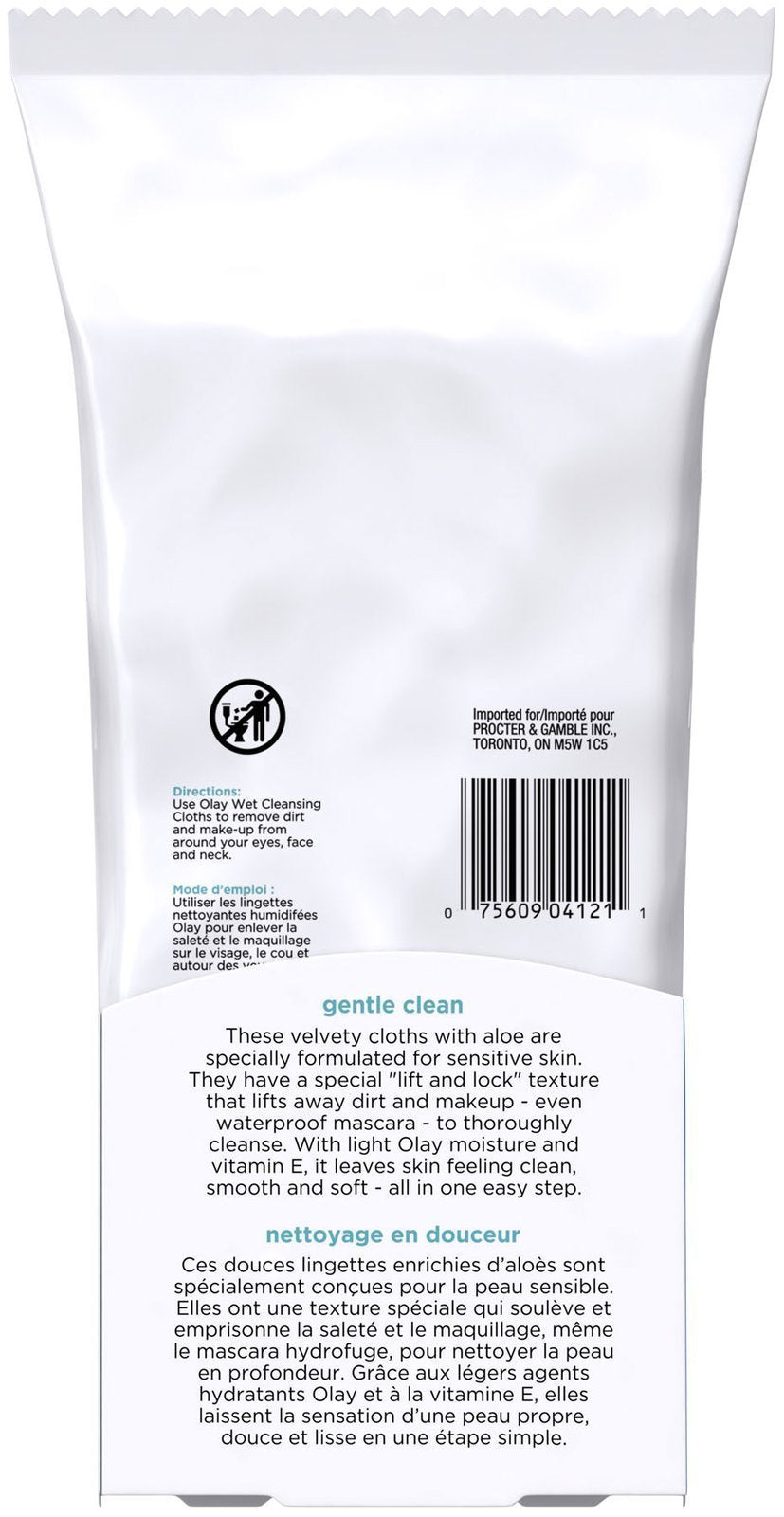OLAY Wet Cleansing Cloths Gentle Clean, Sensitive/Fragrance-Free 30 Ea ( Pack of 12) Beauty & Personal Care Olay