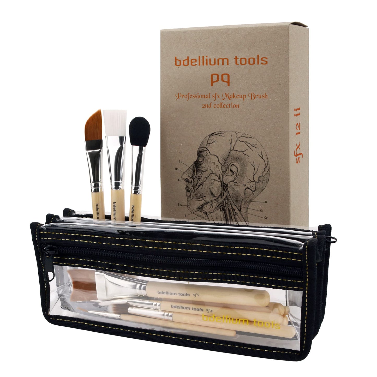 Bdellium Tools Professional Makeup Special Effects SFX Series 12 pc. Brush Set with Double Pouch (2nd Collection) Beauty & Personal Care BDELLIUM TOOLS