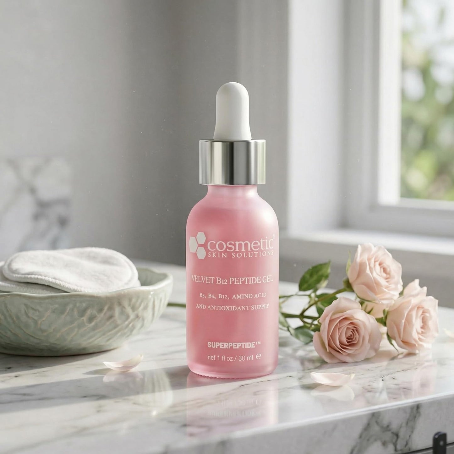 Velvet B12 Peptide Gel - Lightweight Hydrating Face Gel with Vitamin B12, Peptides & Amino Acids, Improves Collagen, Reduces Fine Lines & Dark Circles Beauty & Personal Care Cosmetic Skin Solutions