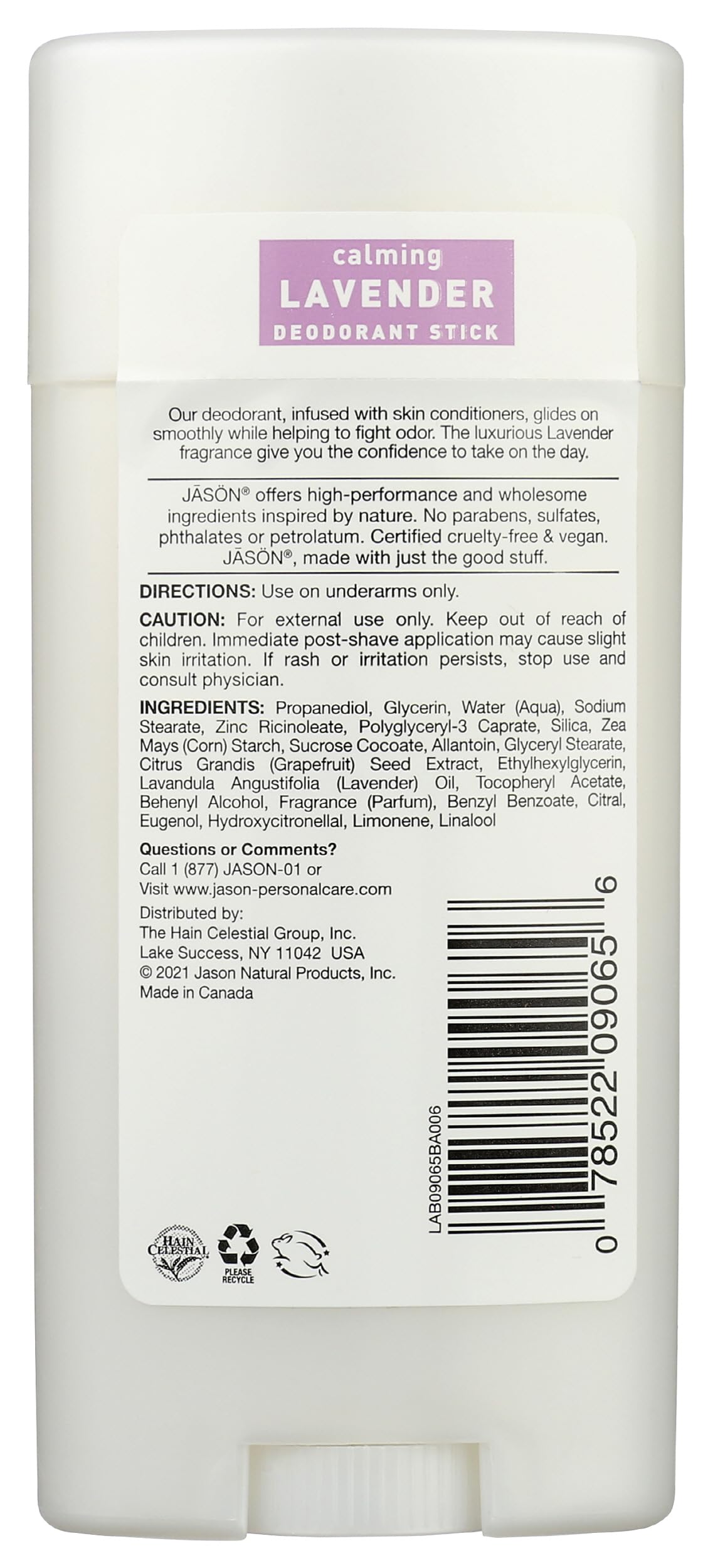 Jason Aluminum Free Deodorant Stick, Calming Lavender, 2.5 Oz Beauty & Personal Care JASON
