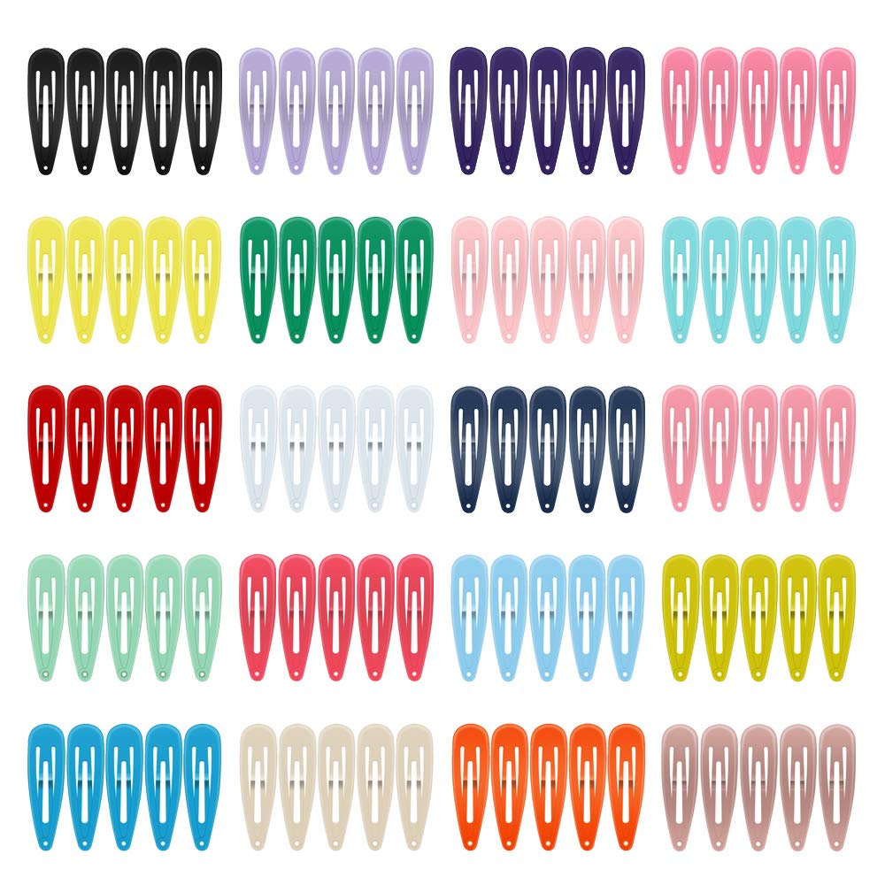 Hair Clips, ECADY (100-Pack 20 Colors) Non-Slip Snap Barrettes for Girls, Women, Kids - 2 Inch Beauty & Personal Care ECADY