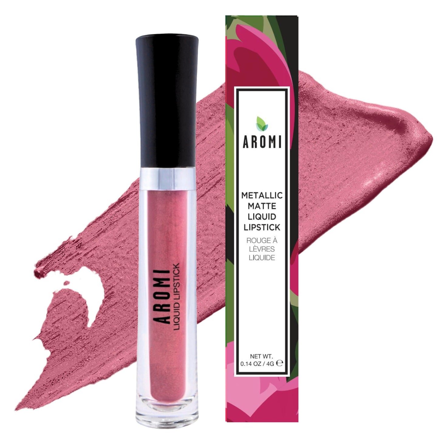 Aromi Metallic Liquid Lipstick | Rosy Chestnut Lip Color with Shimmery Finish, Vegan, Pink Nude Shade, Long-lasting, Waterproof (Alpine Bloom) Beauty & Personal Care Aromi