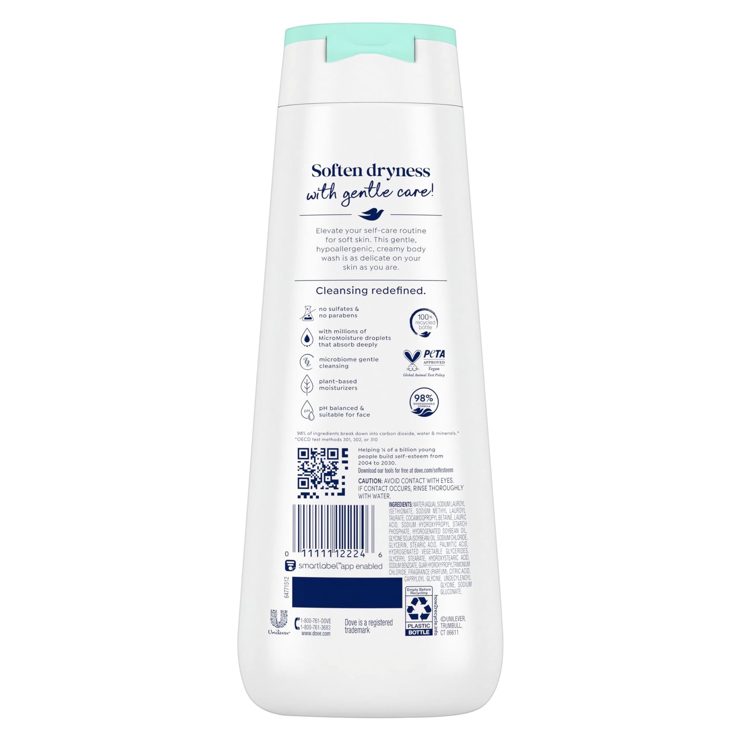 Dove Body Wash Sensitive Skin For 24hr Lotion-Soft Moisturizing Cleanser Gentle Hypoallergenic Formula with No Sulfates No Parabens 20 oz Beauty & Personal Care Dove