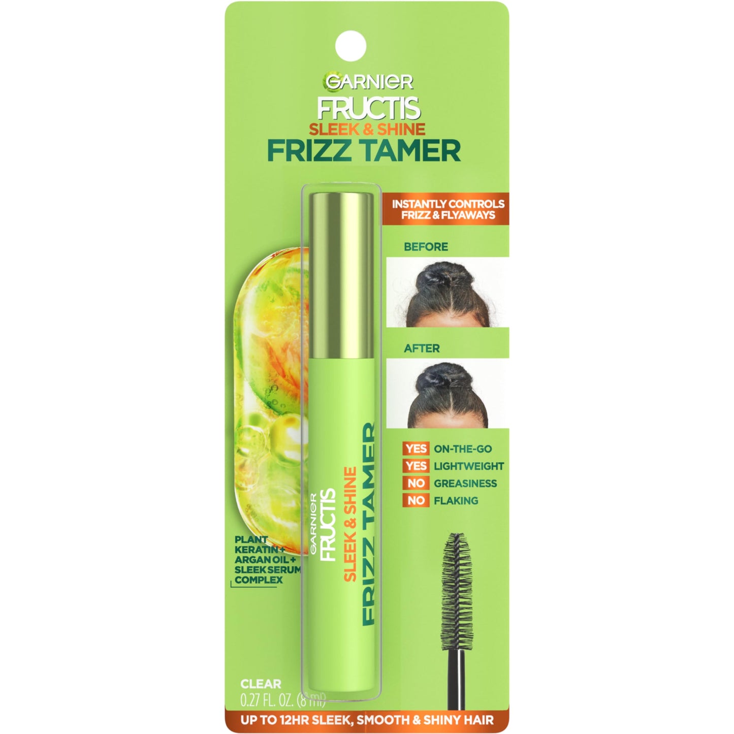 Garnier Fructis Sleek & Shine Frizz Tamer Hair Serum Wand, Flyaway Wand and Hair Mascara Stick, Tame Flyaways Smooth Frizz & Style Edges For Up Beauty & Personal Care Garnier