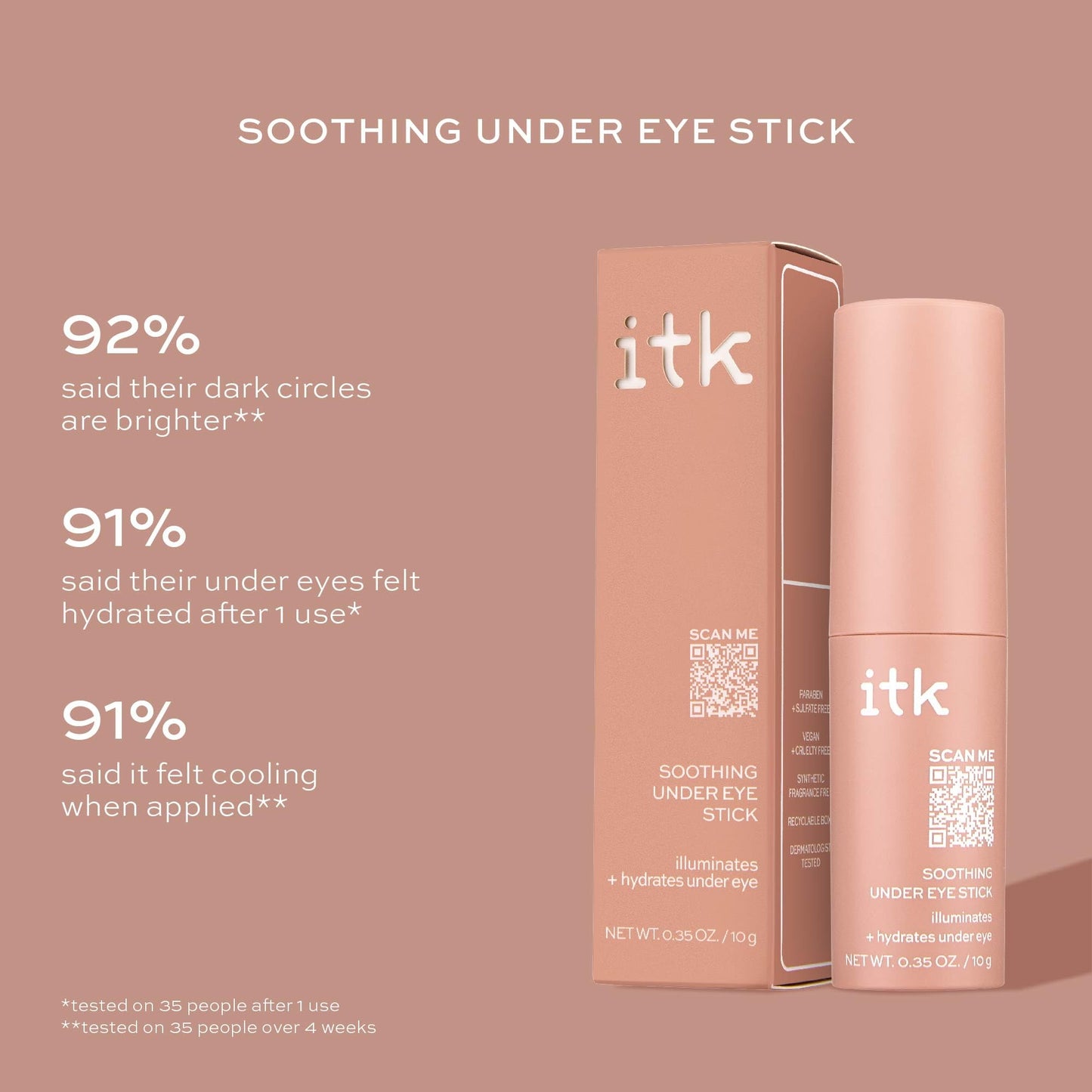 ITK Skincare Caffeine + Aloe Vera Under Eye Stick Face Moisturizer for Fine Line & Wrinkle Repair - Travel Size - Anti Aging Dark Circle Under Eye Beauty & Personal Care ITK