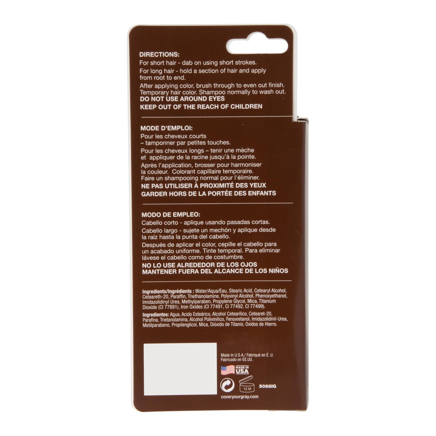 Irene Gari Instant Touch Up To Cover Your Gray Brush In Hair Mascara (Dark Brown) 0.25 Oz by Cover Your Gray Beauty & Personal Care Cover Your Gray