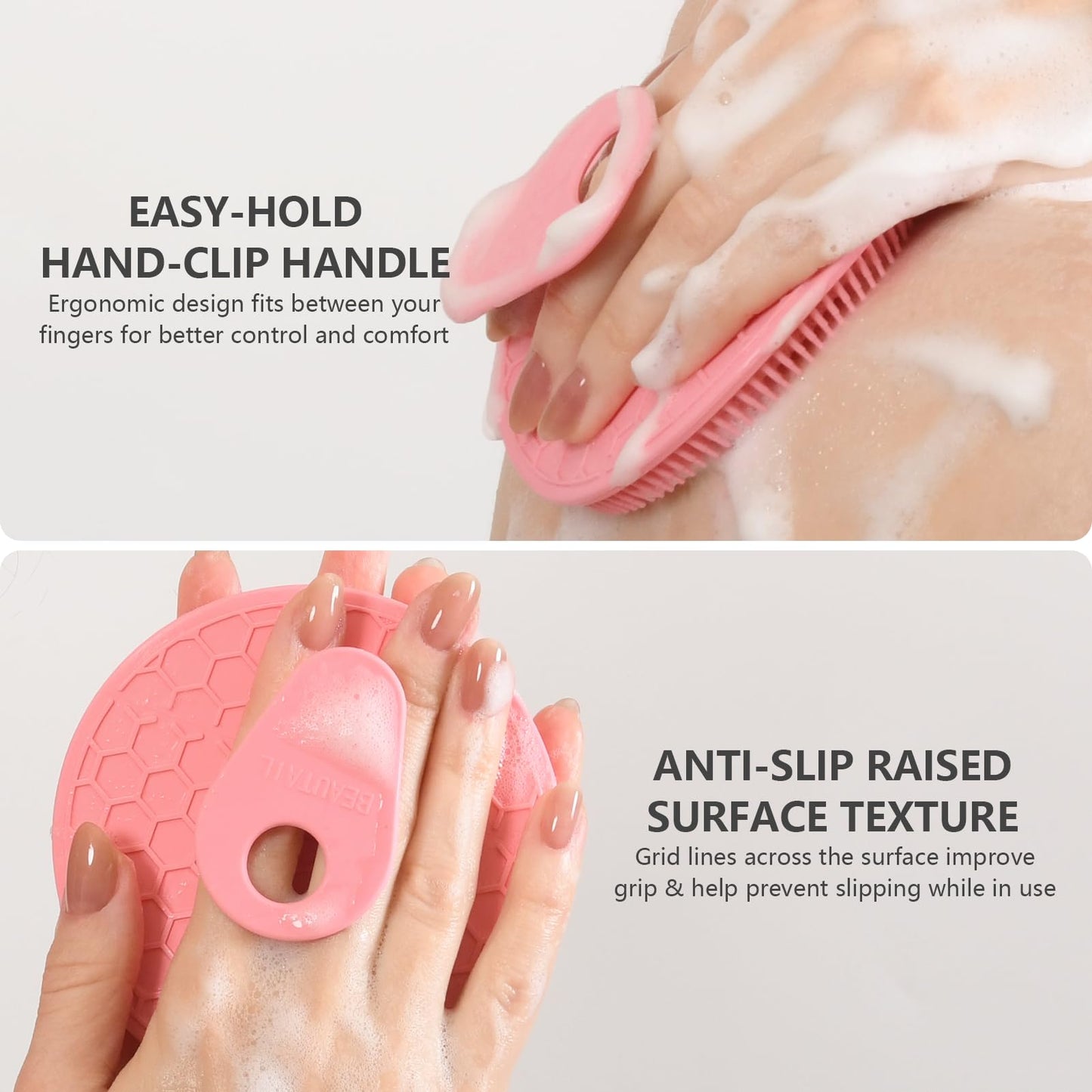 Silicone Body and Face Scrubber Set 3 Pack, BEAUTAIL Shower Bath Scrubber, Gentle Exfoliating Brush for Women Men Baby Sensitive Skin, More Hygienic Beauty and Personal Care BEAUTAIL