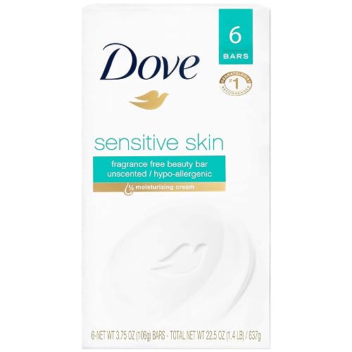 Dove Moisturizing for Softer Skin, Fragrance-Free, Hypoallergenic Beauty Bar Sensitive Skin Effectively Washes Away Bacteria While Nourishing Your Beauty & Personal Care Dove