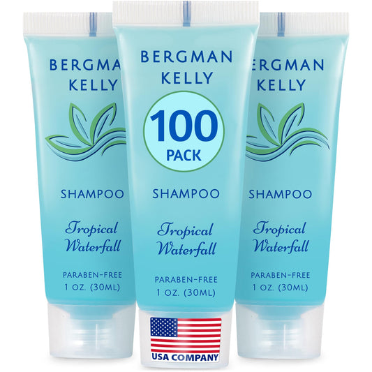 BERGMAN KELLY - Travel Size Hotel Shampoo - 1 fl oz, 100 PK, Tropical Waterfall - Delight Your Guests with Revitalizing & Refreshing Hair Cleanser Beauty & Personal Care BERGMAN KELLY