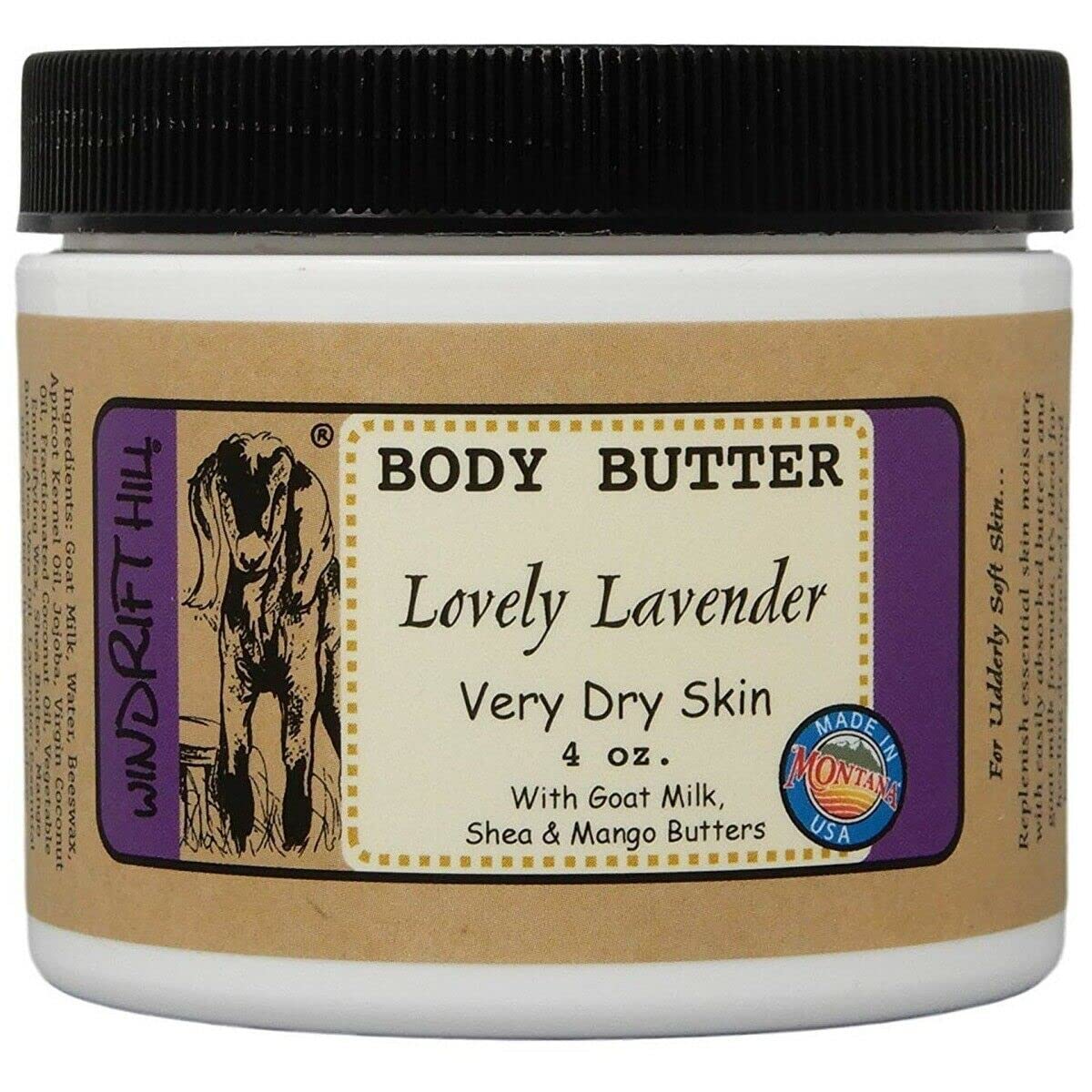 Windrift Hill 4oz Body Butter Moisturizing Lotion For Very Dry Skin (Lavender) Beauty & Personal Care Windrift Hill