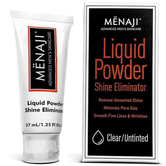MËNAJI Liquid Powder Shine Eliminator- Moisturizer & Lightweight Liquid Primer Powder for Men - Mens Makeup- Transparent - 1.25 Oz Beauty & Personal Care Menaji
