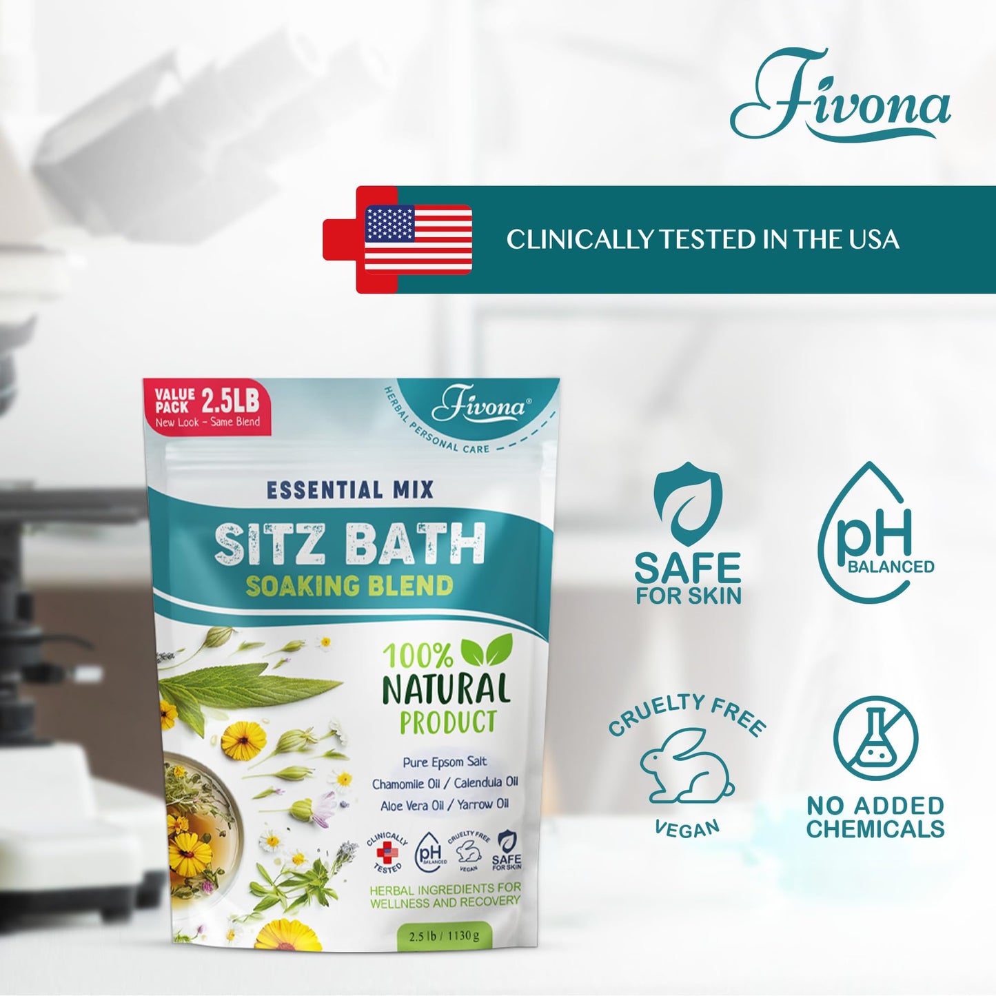 Hemorrhoid Treatment 40oz, Fivona Sitz Bath Salts, Postpartum Soaking Blend Epsom Salt with All Natural Oils for Self Care, Bartholin Cyst Treatment Beauty and Personal Care FIVONA
