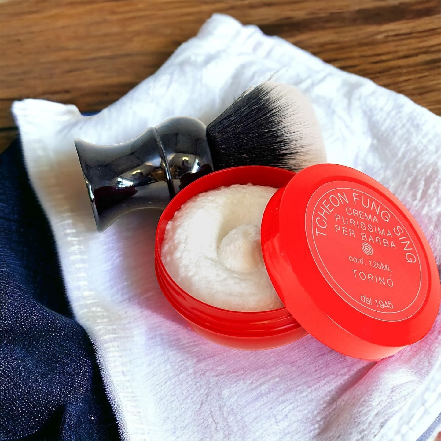 TFS Ciotola Rossa Semi?Soft Shaving Soap - Classic Almond Scent - 125 ml / 4.2 oz - Rich Vegetable?Based Lather - Reusable Tub - Crafted in Torino Beauty and Personal Care TCHEON FUNG SING