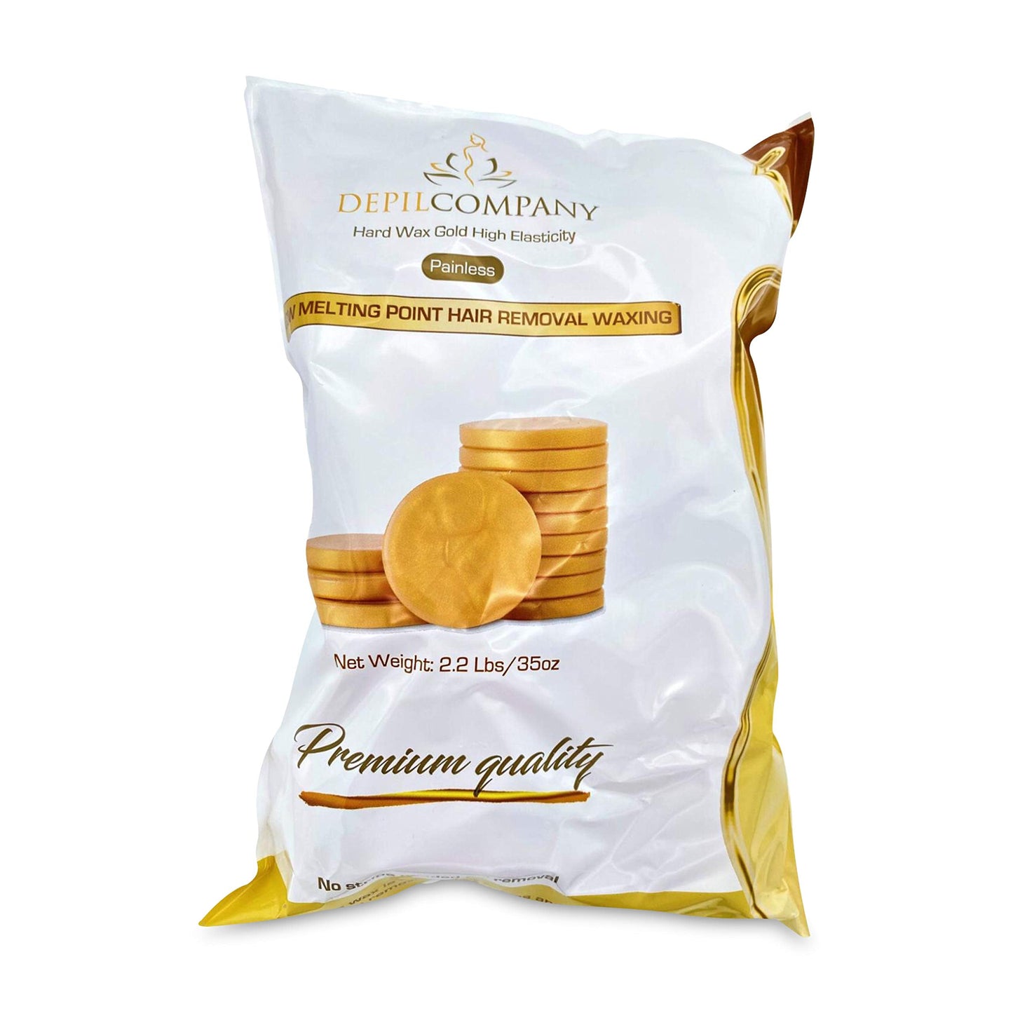 Depilcompany Gold, Natural Hard Hair Removal Wax, Low Melting Point, For Hair Removal Anywhere On The Body, 2.2 Pounds Beauty and Personal Care DEPILCOMPANY