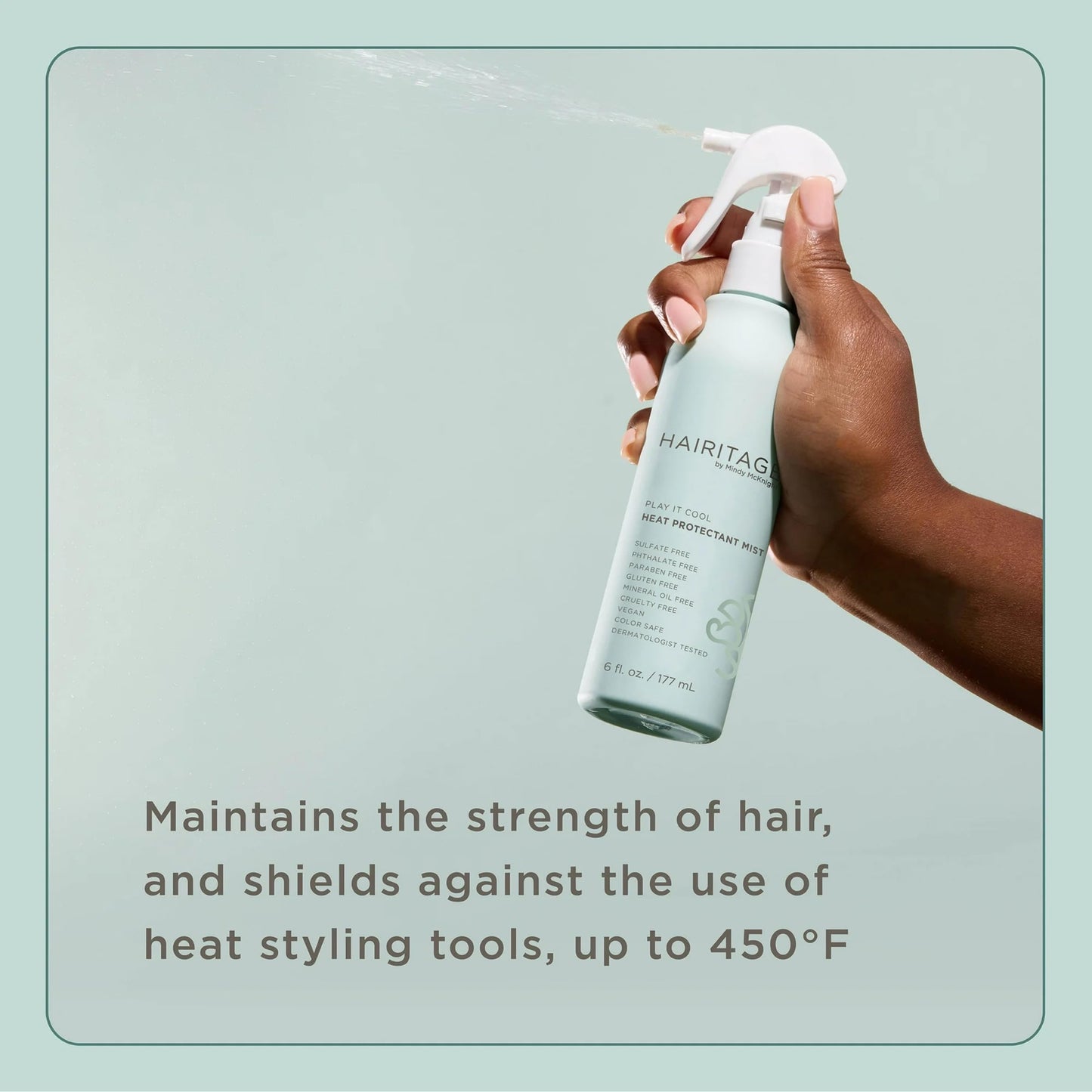 Hairitage Heat Protectant Spray for Hair - Up to 450 Degree Protection + Hydrates + Strengthens Hair - Leaves Hair Smooth + Shiny after Styling Beauty & Personal Care Hairitage