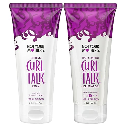 Not Your Mother's Curl Talk Frizz Control Sculpting Gel & Defining Cream (2-Pack) - 6 fl oz Each - Tames Hair Frizz & Maximizes Definition - For All Beauty & Personal Care Not Your Mother's
