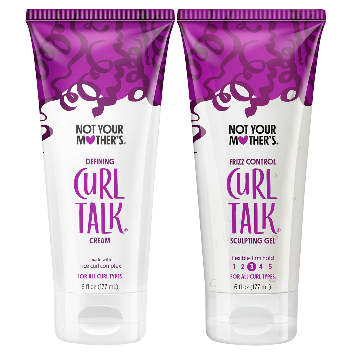 Not Your Mother's Curl Talk Frizz Control Sculpting Gel & Defining Cream (2-Pack) - 6 fl oz Each - Tames Hair Frizz & Maximizes Definition - For All Beauty & Personal Care Not Your Mother's