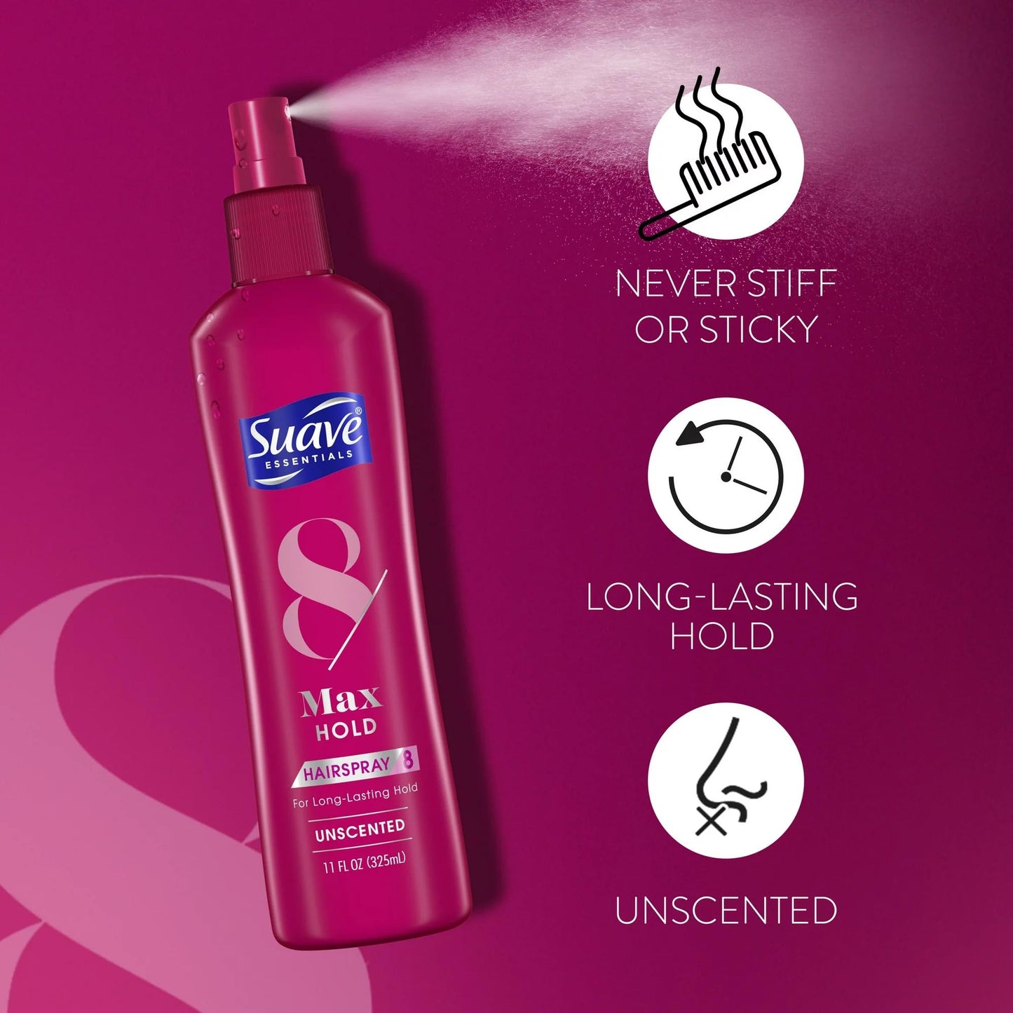 Suave Max Hold Non Aerosol Hairpsray Unscented 11 oz (Pack of 8) Beauty & Personal Care Suave