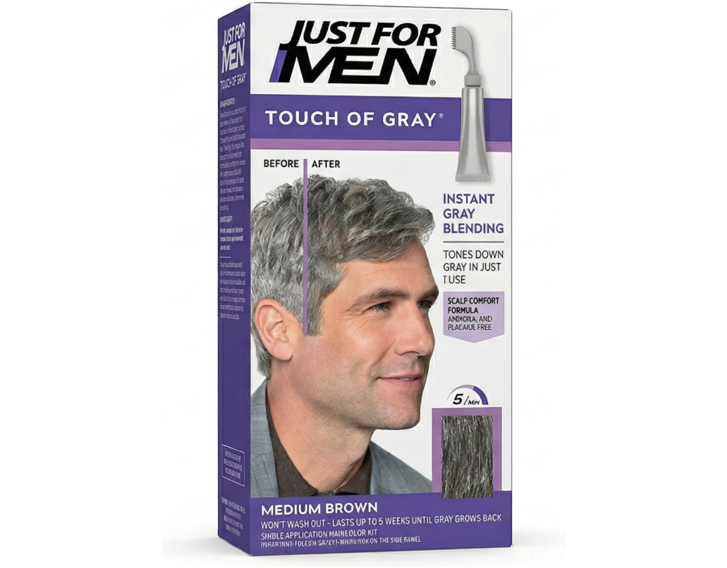 Just For Men Touch Of Gray Hair Treatment T-35 Medium Brown, 1 Each (Pack Of 4) Beauty & Personal Care Just for Men