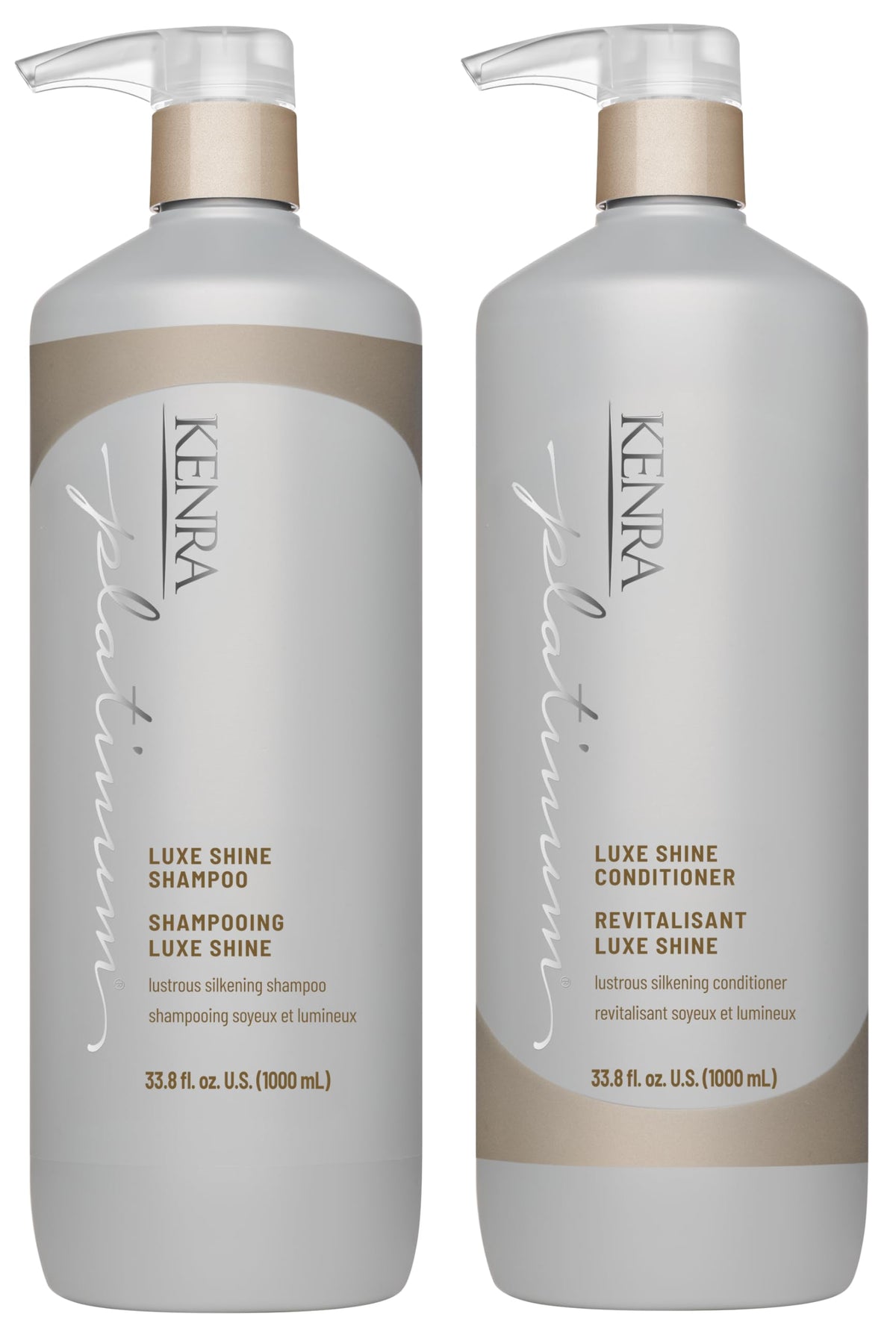 Kenra Platinum Luxe Shine Shampoo & Conditioner Set | High Shine | Smoothing Conditioner for Frizzy Hair | For Dull Hair | Sulfate Free | Color Safe