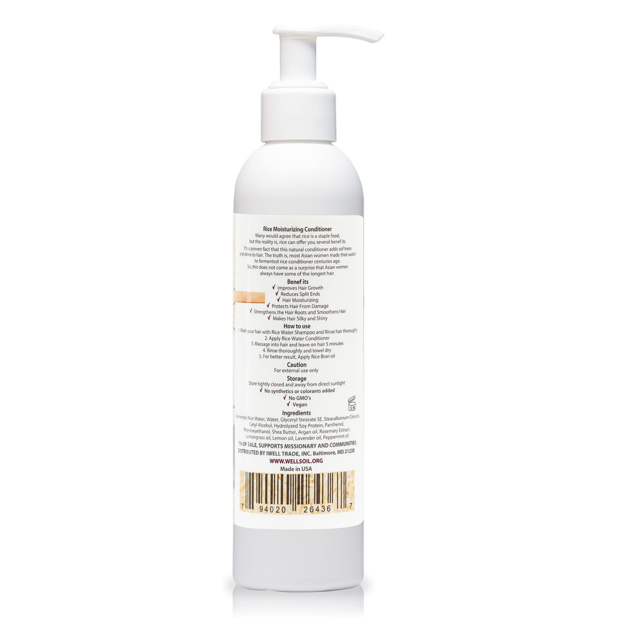Well's Fermented Rice Water Conditioner For Hair Growth, Packed with Shea Butter, Argan, Rosemary, Lemongrass, Lavender, Peppermint, Daily Routine Beauty & Personal Care Well's Oil