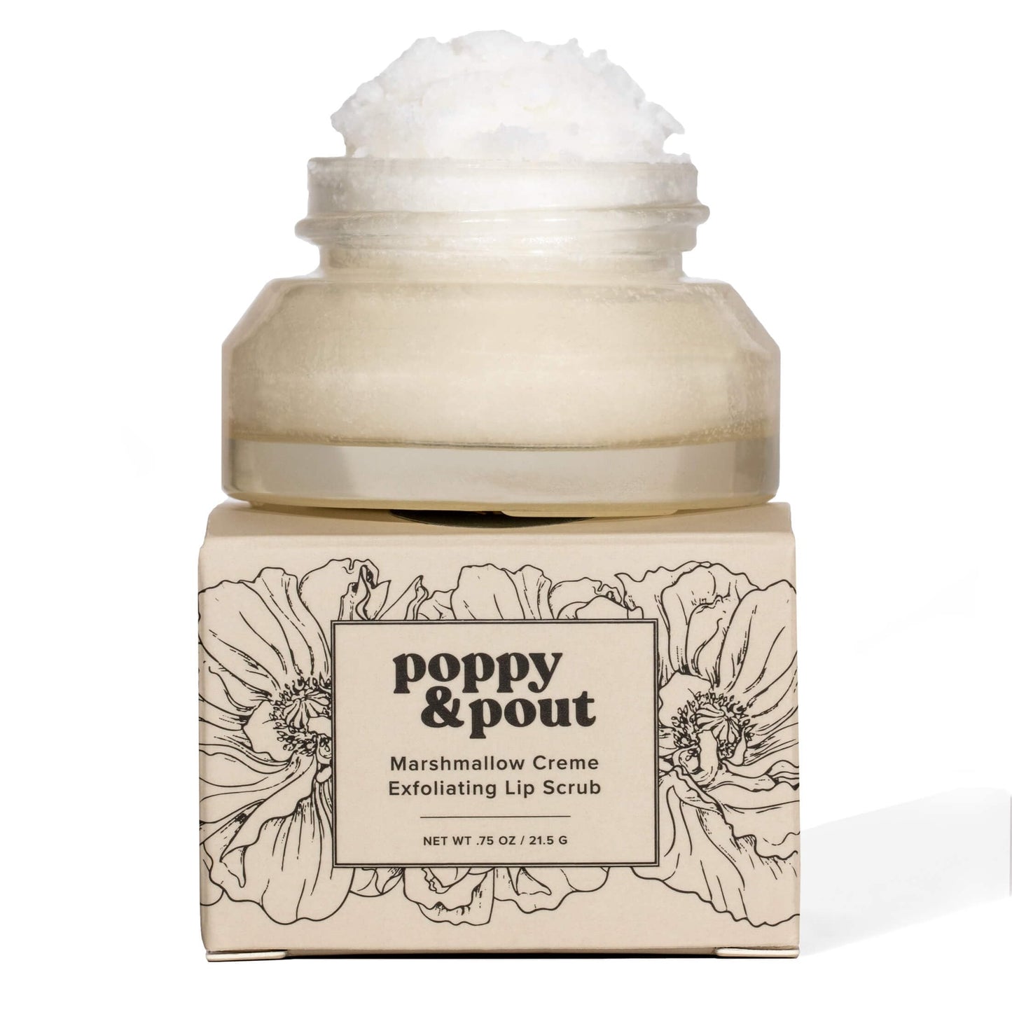 Poppy & Pout Natural Lip Scrub, Moisturizing Sugar Scrub for Dry Lips, Lip Scrubber Exfoliator with Essential Oils Smooths and Hydrates Lips, In Beauty and Personal Care Poppy & Pout