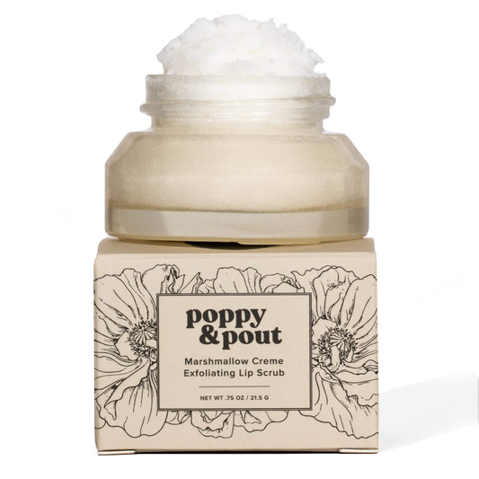Poppy & Pout Natural Lip Scrub, Moisturizing Sugar Scrub for Dry Lips, Lip Scrubber Exfoliator with Essential Oils Smooths and Hydrates Lips, In Beauty and Personal Care Poppy & Pout
