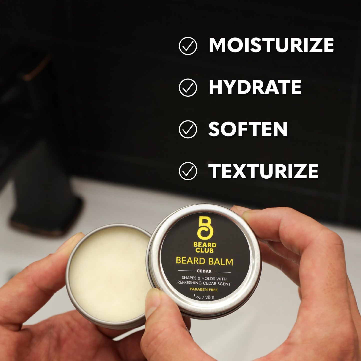 The Beard Club Cedar Beard Butter - Men's Styling Balm, Softener, Moisturizer, and Leave-In Conditioner - Beard Wax - 2oz Beauty and Personal Care The Beard Club