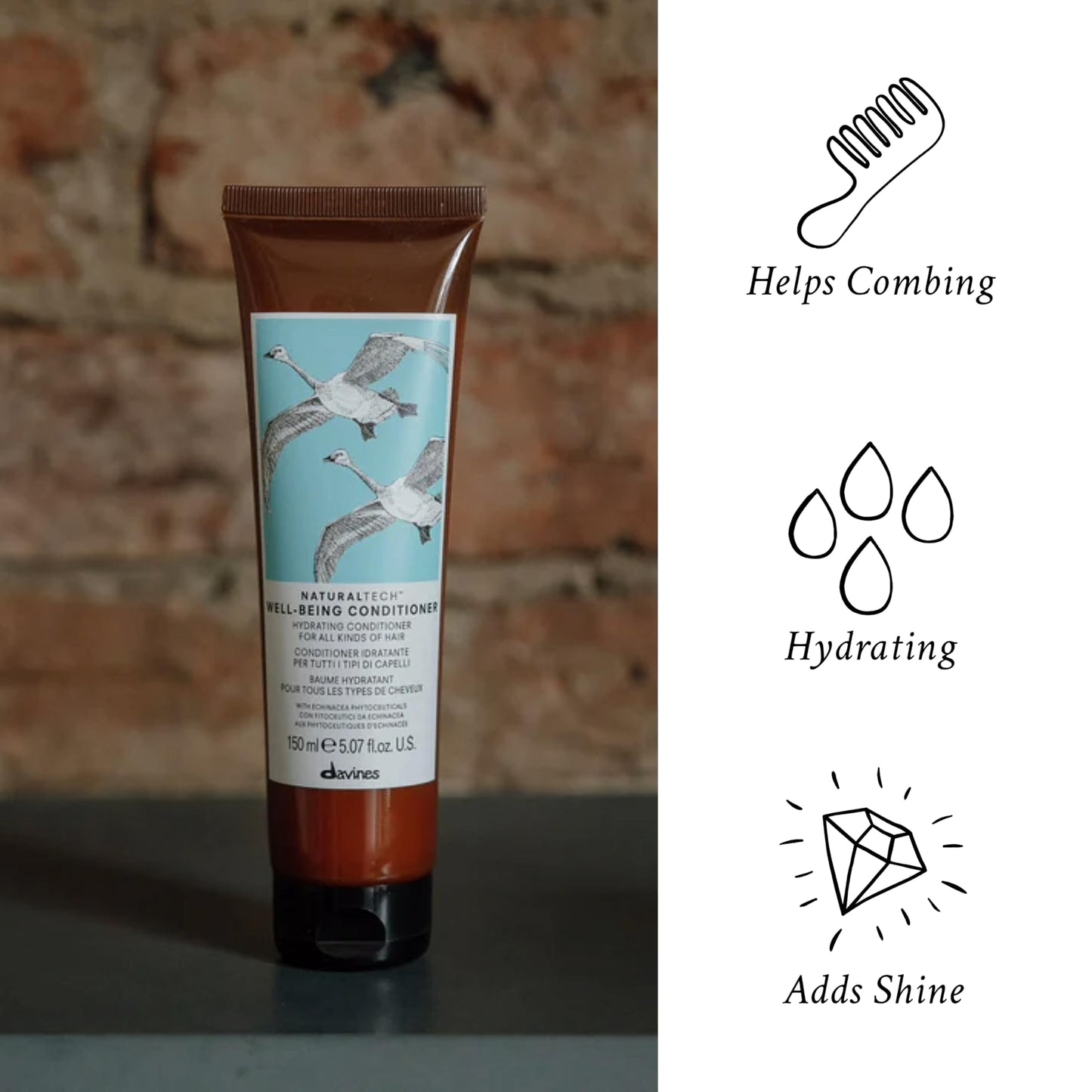 Davines Naturaltech WELLBEING Conditioner, Detangle While Adding Moisture And Shine, Leave Hair Easy To Style, 5.07 fl. oz. Beauty & Personal Care Davines