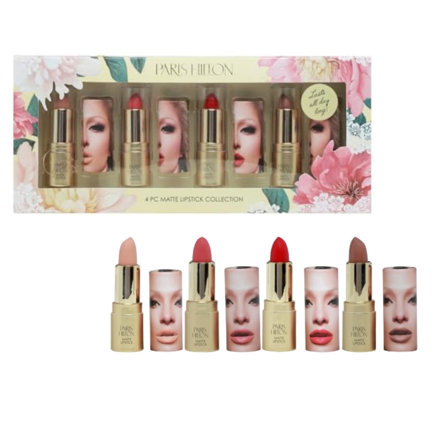 Paris Hilton Matte Lipstick Collection - Long Lasting Nude & Pink Lip Color with Full Coverage, Lightweight,Waterproof, Smudge Proof - Creamy Beauty & Personal Care Paris Hilton