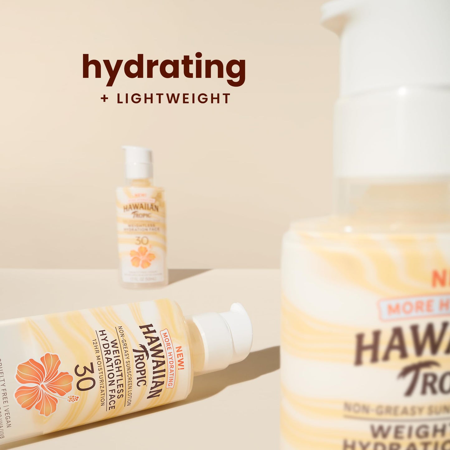 Hawaiian Tropic Weightless Hydration Lotion Sunscreen for Face SPF 30, 1.7oz | Travel Size Sunscreen Lotion, Beach Essentials, Sun Protection, Travel Beauty & Personal Care Hawaiian Tropic