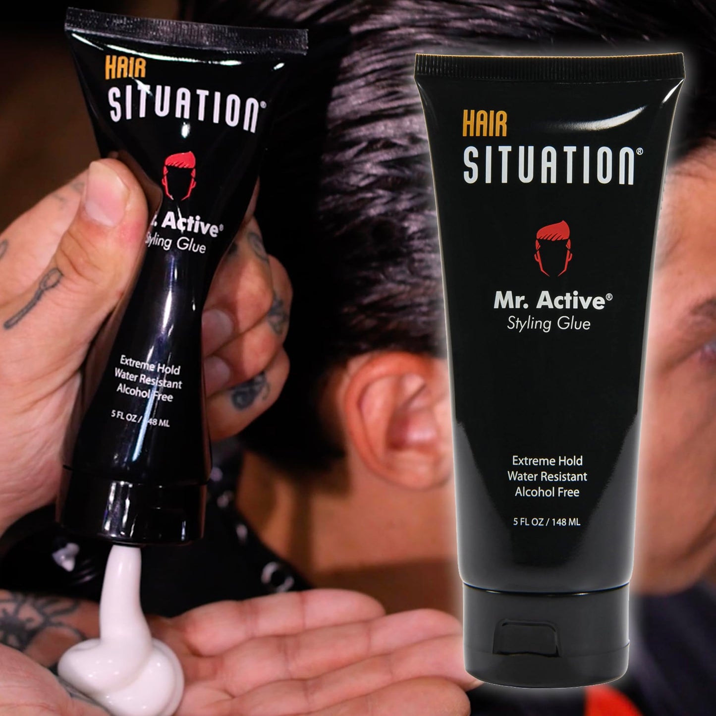 Hair Situation Mr. Active Hair Gel - Strong Hold Hair Styling Glue for Men, Maximum Grip, Anti-Frizz, Humidity Shield, Non-Flaking, Alcohol-Free, Adds Beauty & Personal Care Hair Situation