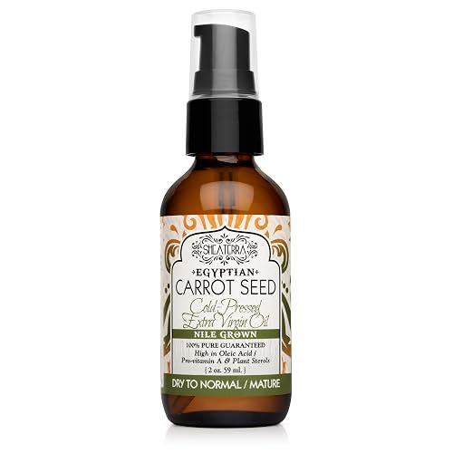 Shea Terra Egyptian Carrot Seed Cold-Pressed Extra Virgin Oil | Nutrient Rich, All Natural & Organic Oil with Anti-Aging Vitamin A, E Beauty & Personal Care Shea Terra Organics