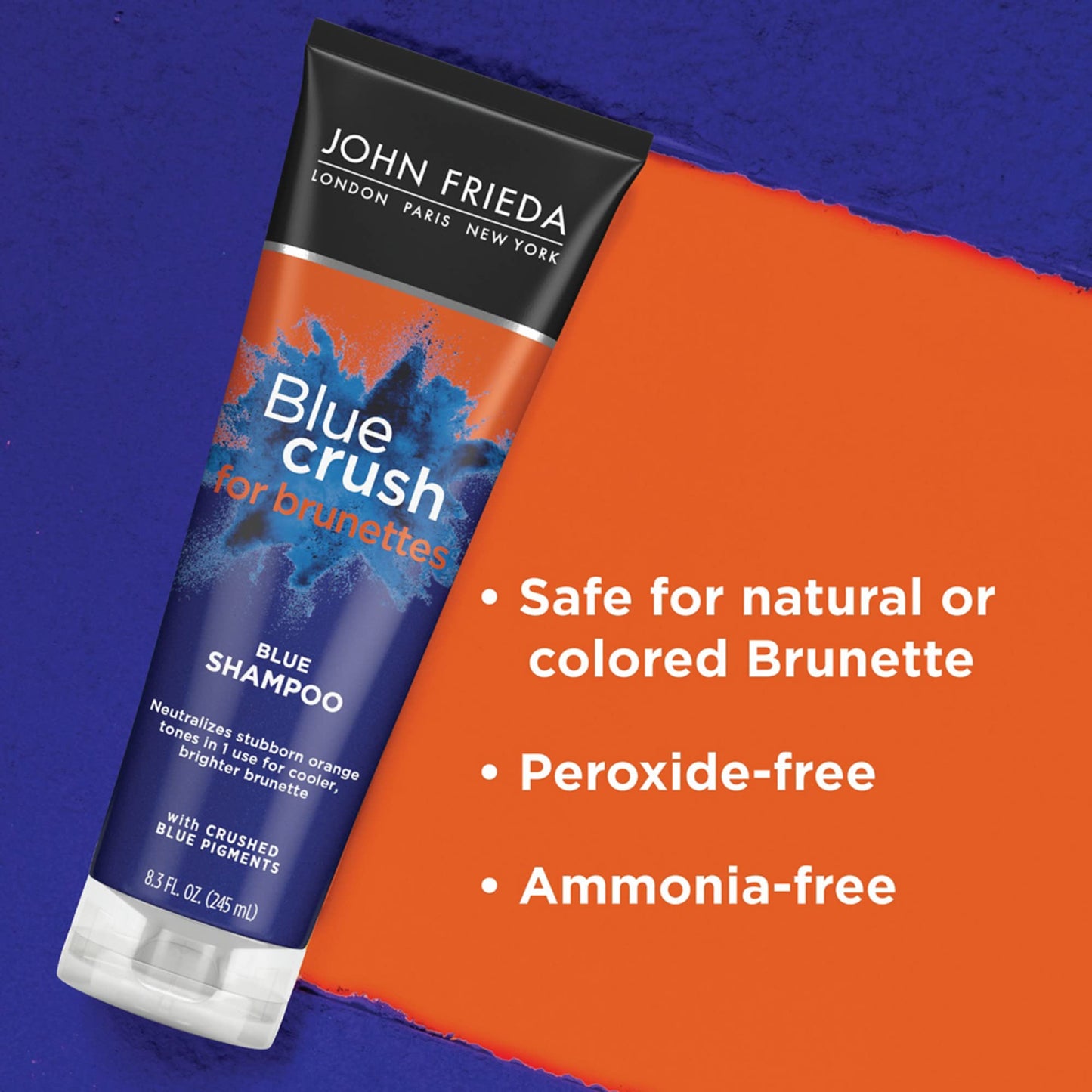 John Frieda Blue Crush Shampoo and Conditioner Set for Brunettes, Nourishes Color-Treated and Natural Hair, Blue Pigments for Vibrant, Cool-Toned Beauty & Personal Care John Frieda