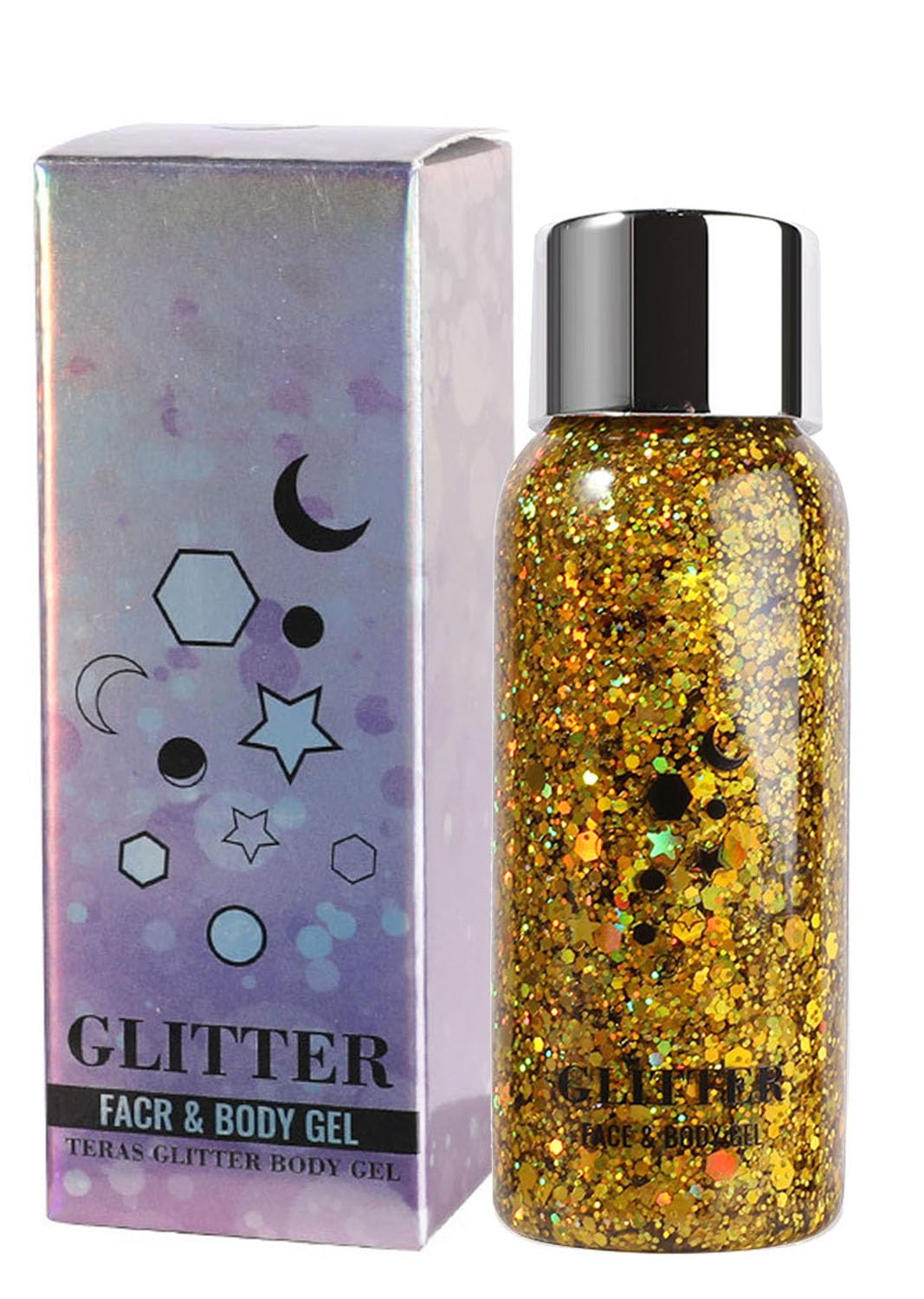 JUDEWY Body Glitter Gel, Face Glitter Body Glitter Glitter Liquid Eyeshadow, Face Hair Nail Glitter, Holographic Makeup Festival Glitter Makeup (03) Beauty & Personal Care JUDEWY