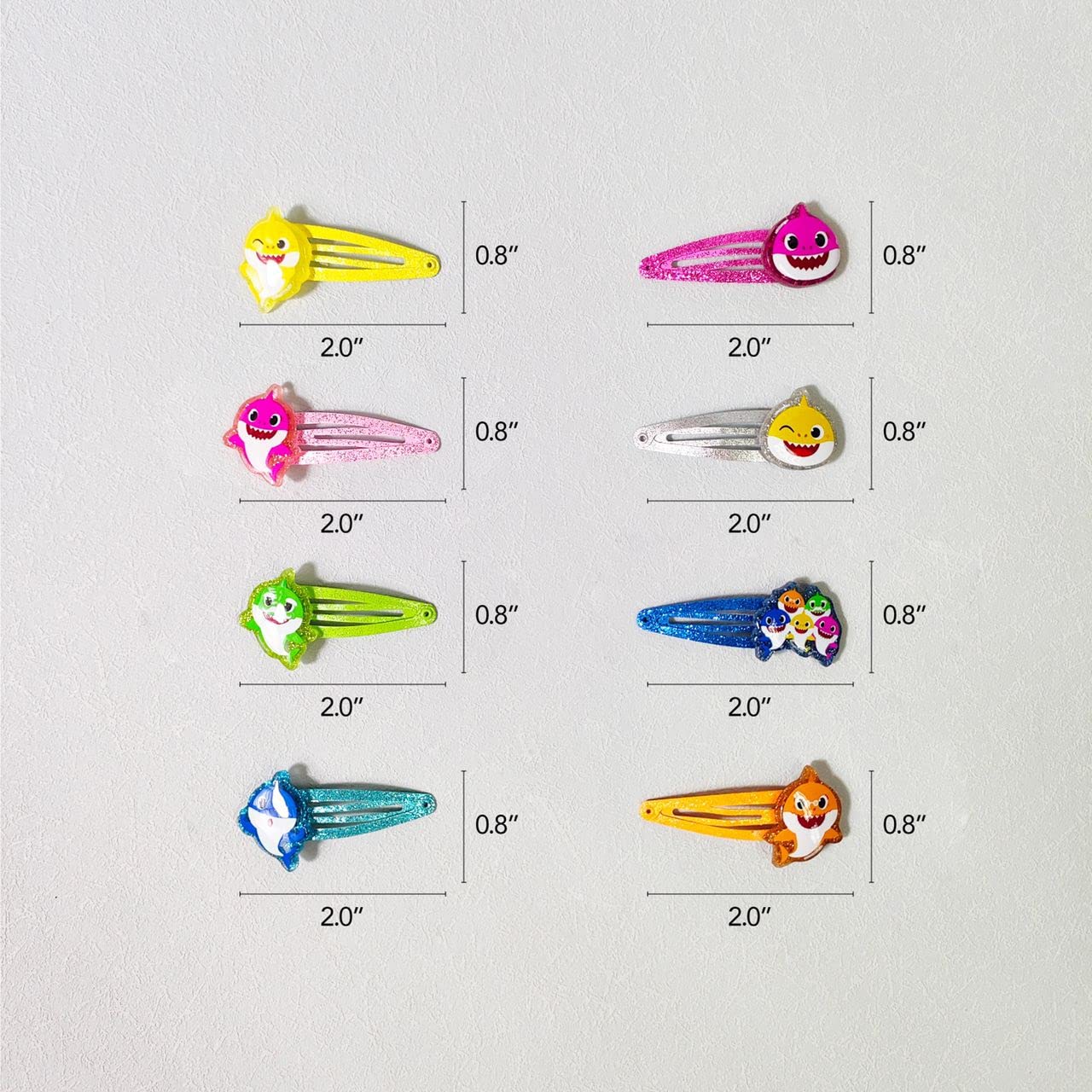 Baby Shark Kids Hair Clips for Girls Snap Clips 8 Pack Multi Color Ages 3+ Beauty & Personal Care LUV HER