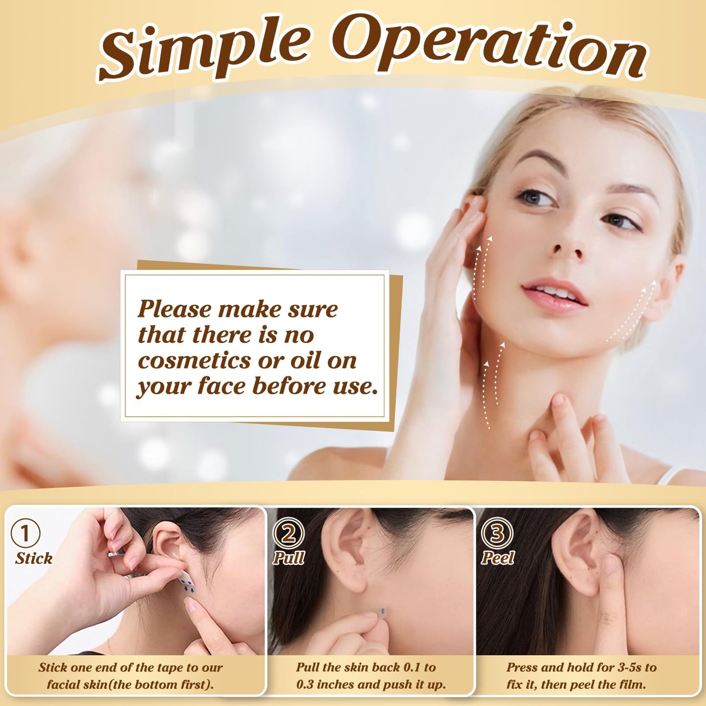 Face Tape Lifting Invisible,Neck Tape Lifting Invisible,Face Lift Tape,140PCS Face Tape Lifting Invisible Tightening Face Lifter Tape Facial Tape Beauty & Personal Care Lunafleur