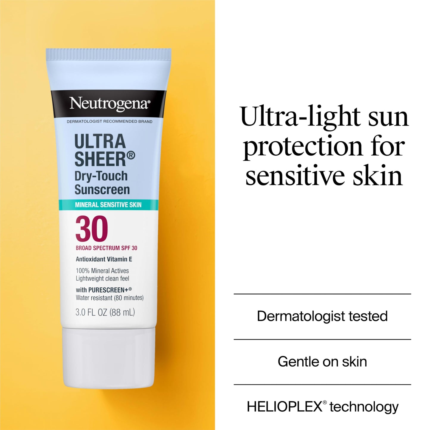 Neutrogena Ultra Sheer Dry-Touch Mineral Sunscreen For Face & Body, SPF 30 Broad-Spectrum UVA/UVB Protection, Titanium Dioxide & Zinc Oxide Sunscreen Beauty & Personal Care Neutrogena