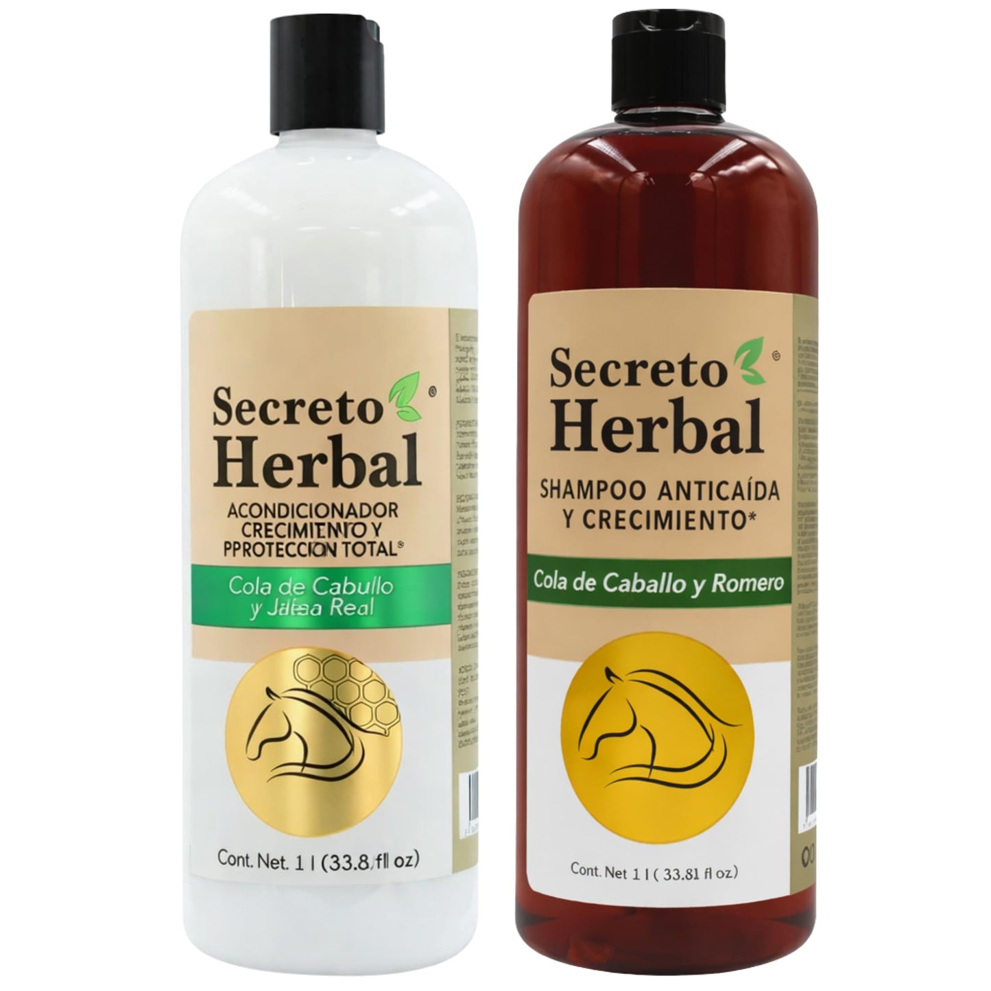 Secreto Herbal Shampoo & Conditioner Set 1L Each - Cola de Caballo, Romero & Jalea Real Hair Growth & Strengthening System, Anti-Breakage & Nourishing Beauty & Personal Care Tu Salud Plus