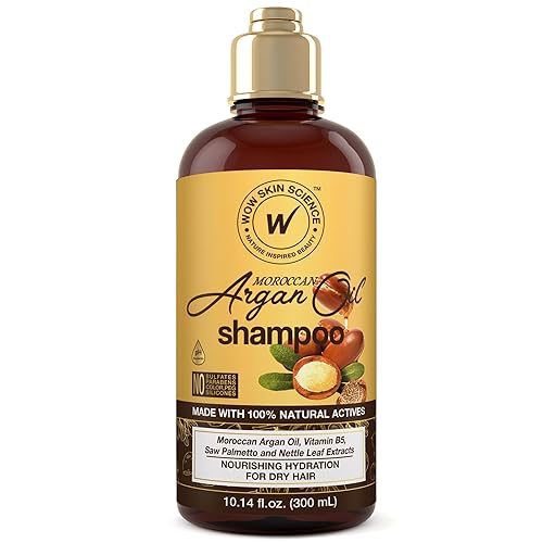 WOW Skin Science Moroccan Argan Oil Shampoo - Sulfate Free Moisturizing Shampoo for Dry, Damaged Hair - For Women & Men Beauty & Personal Care WOW Skin Science