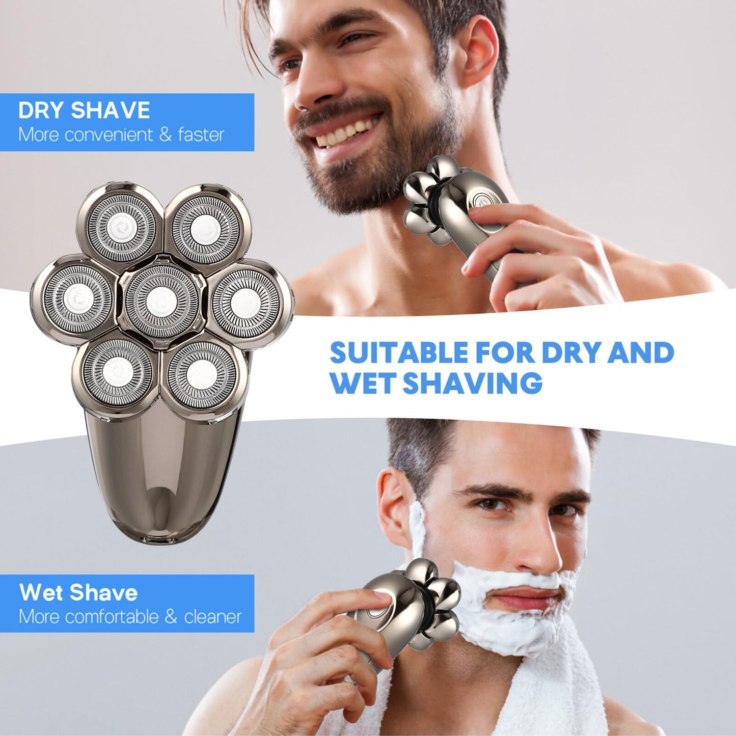 Beaupretty Beard Kit for Men Electric Shaver Razor Face and Head Trimmer Hair Removal Machine Nose Hair Trimmer Portable Rustproof Stainless Steel Beauty and Personal Care Beaupretty