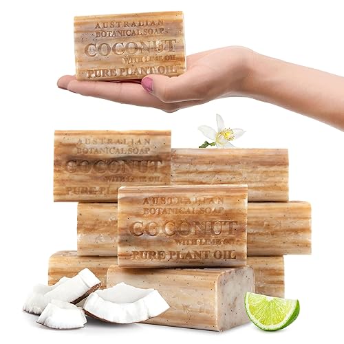 Australian Botanical Soap, 6.6 OZ, Coconut and Lime Oil, Triple Milled Bars made with a Natural Soap Base and Enriched with Organic Shea Butter, Pack Beauty & Personal Care Australian Botanical Soap
