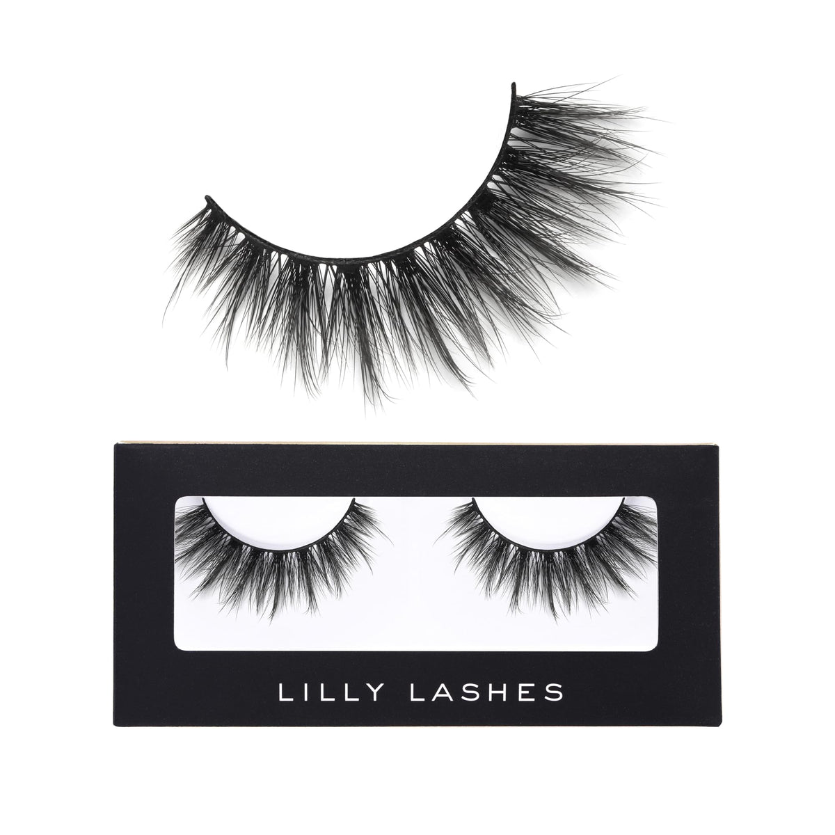 Lilly Lashes Premium Synthetic Lashes LA, Fake Eyelashes Natural Look, Full Bodied Natural Look, False Lashes, Vegan Strip Lash, Reusable Up to 10