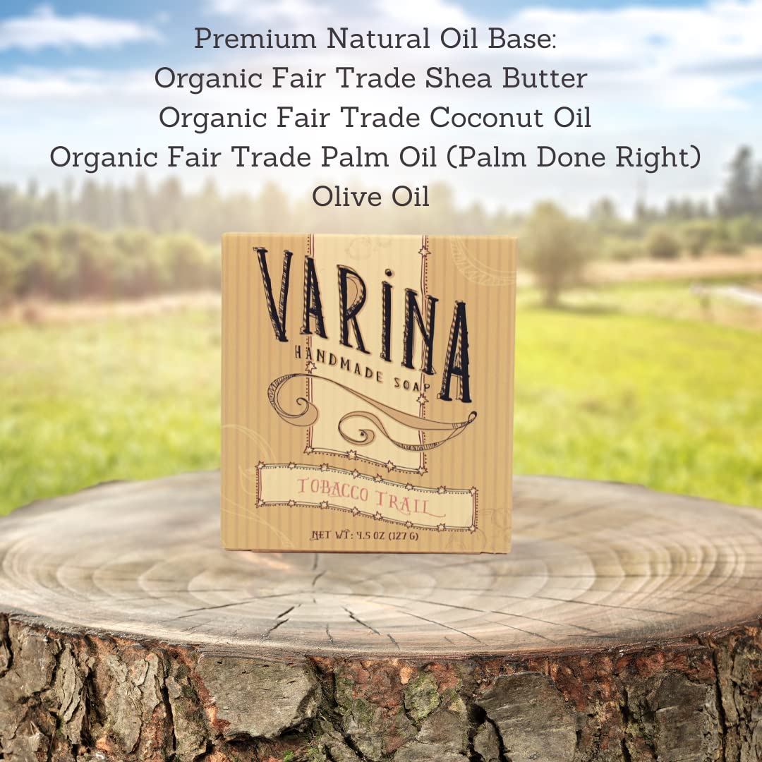 Varina Natural Tobacco Trail Bar Soap - Gentle Cleansing for Sensitive Skin, Earthy Scents - 3 Pack Beauty & Personal Care Varina